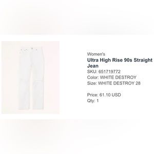 Abercrombie Ultra High Rise 90s Straight Leg Jean